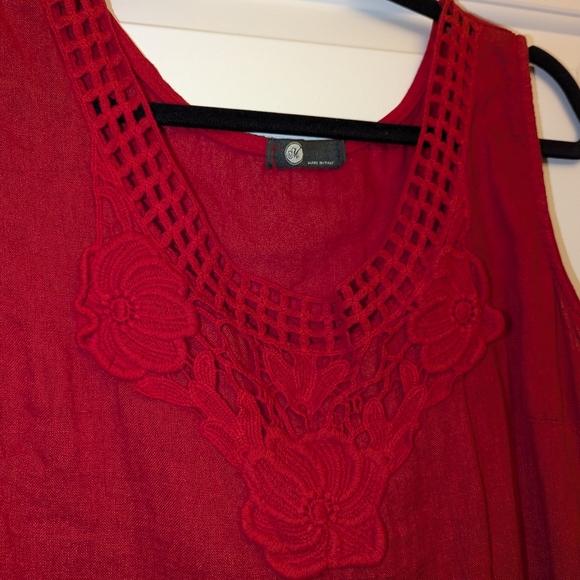 Red linen dress - Picture 2 of 5